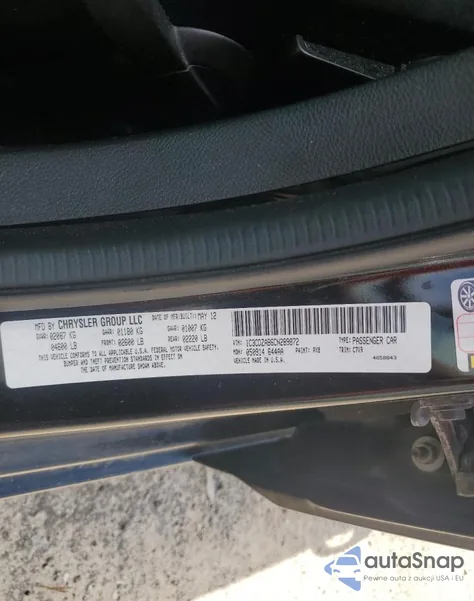 2012 Dodge Avenger Se z USA, uszkodzony, nr VIN 1C3CDZAB6CN289872